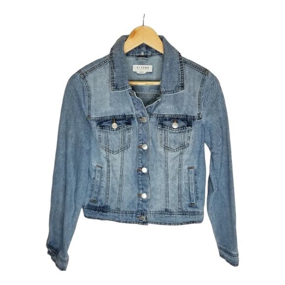 Ci Sono Jean Jacket Small Boyfriend Distressed Denim Jacket - Picture 1 of 6